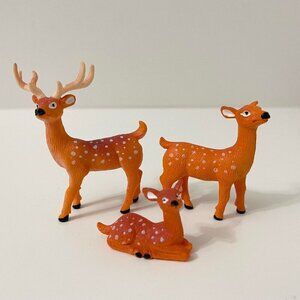 Deer Toys Set of 3 Fawn Miniature Plastic Mini Figures
